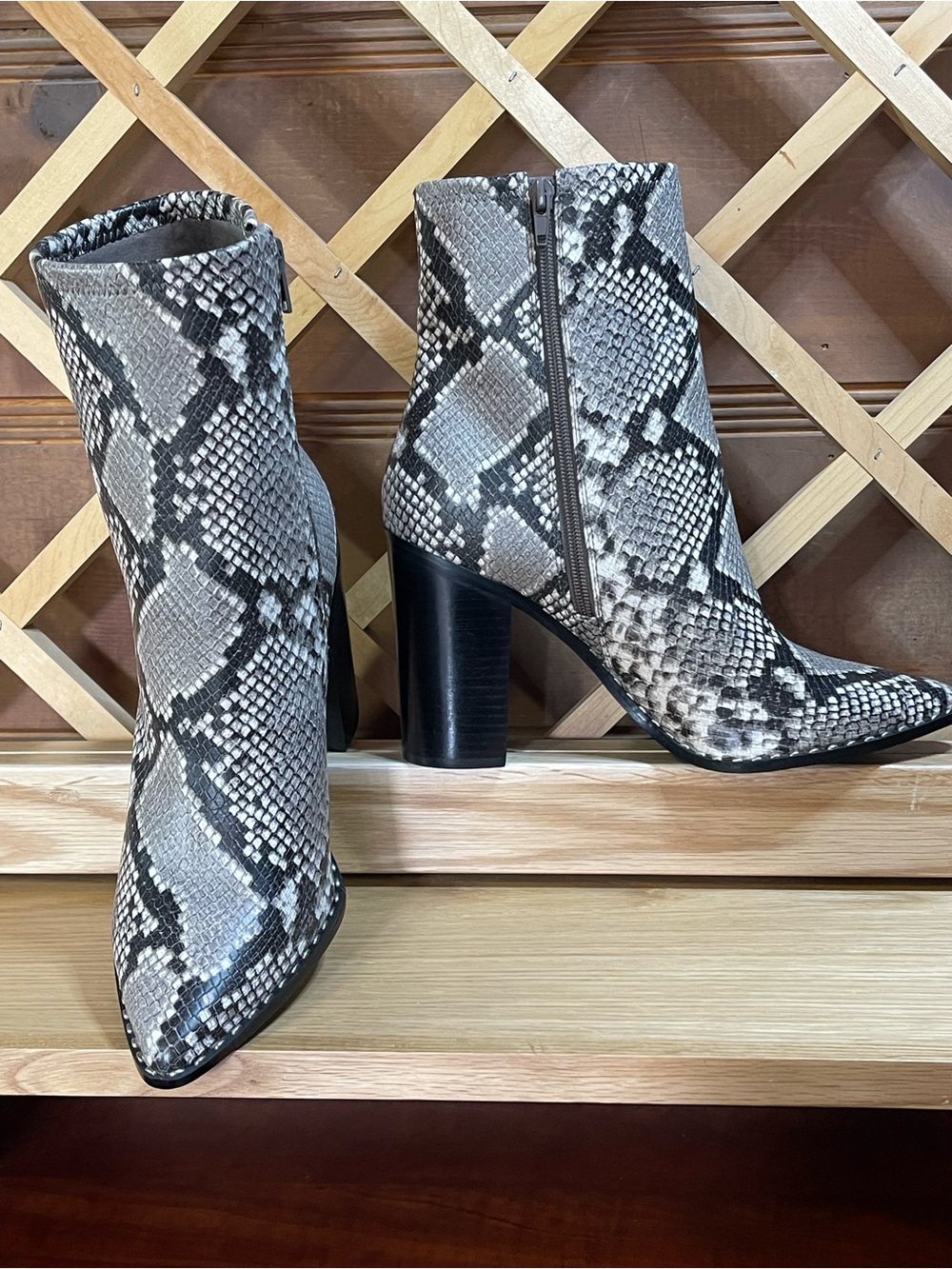 Aldo Snake-Print Ankle Booties”10” Tall / 4”Block Heel/ Women’s 11M